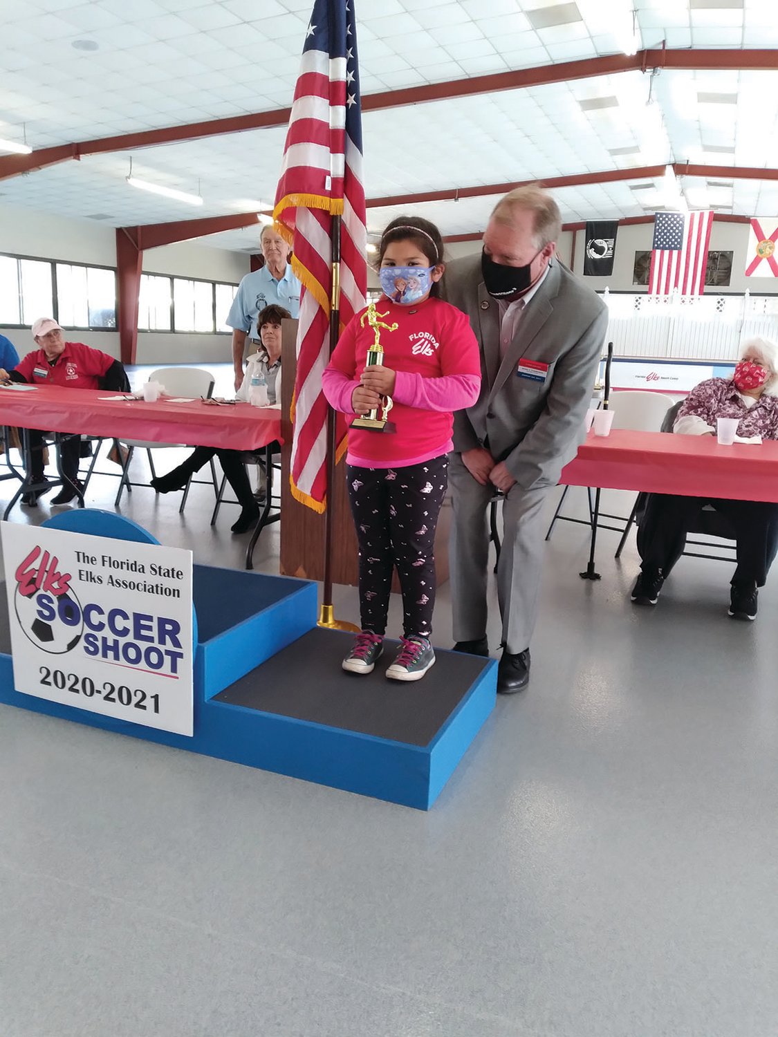 Sofia Velasco won second place at the Elks State Soccer Shoot in Umatilla, Florida at the Elks Youth Camp.
